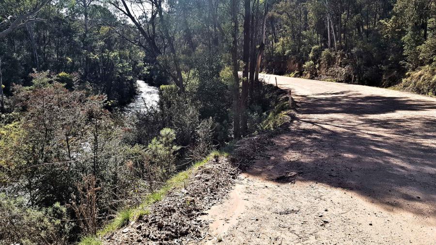 High Country Road alongside river