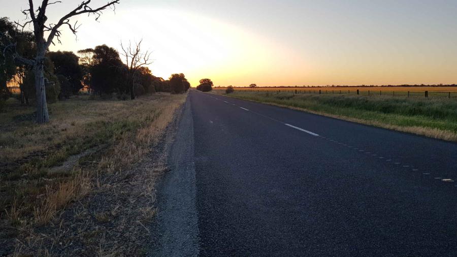 Country road at dusk