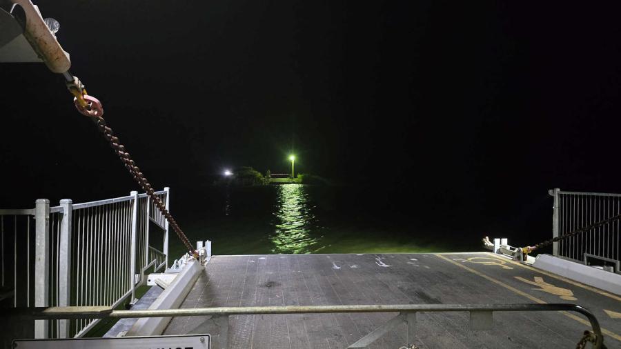 Night view from the Narrung Ferry