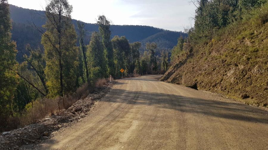 Downhill mountain road