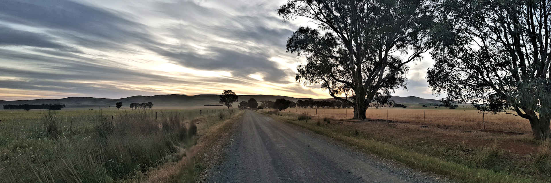 Country Road into the hills at dusk