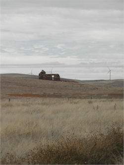 A Ruin with windmills